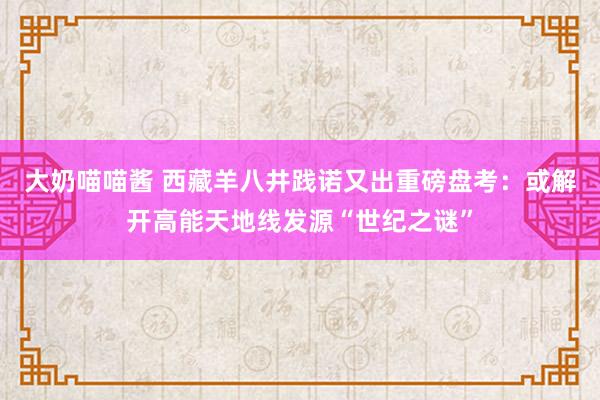 大奶喵喵酱 西藏羊八井践诺又出重磅盘考：或解开高能天地线发源“世纪之谜”