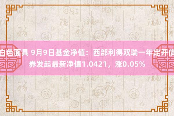 白色面具 9月9日基金净值：西部利得双瑞一年定开债券发起最新净值1.0421，涨0.05%