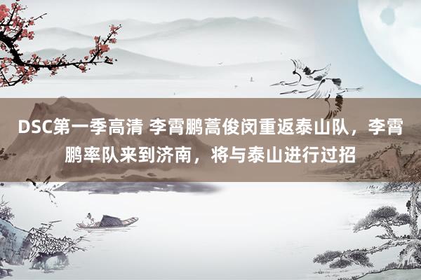 DSC第一季高清 李霄鹏蒿俊闵重返泰山队，李霄鹏率队来到济南，将与泰山进行过招