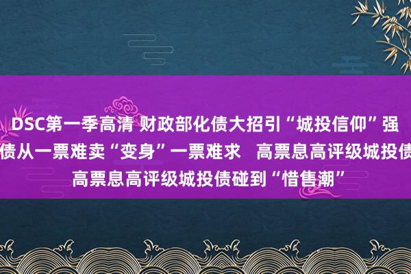 DSC第一季高清 财政部化债大招引“城投信仰”强势追溯？  城投债从一票难卖“变身”一票难求   高票息高评级城投债碰到“惜售潮”