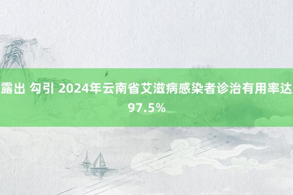露出 勾引 2024年云南省艾滋病感染者诊治有用率达97.5%
