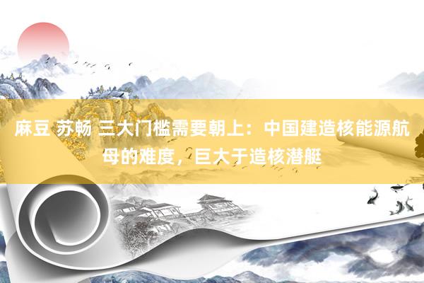 麻豆 苏畅 三大门槛需要朝上：中国建造核能源航母的难度，巨大于造核潜艇