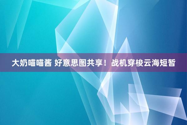 大奶喵喵酱 好意思图共享！战机穿梭云海短暂