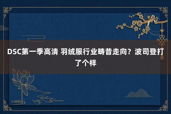 DSC第一季高清 羽绒服行业畴昔走向？波司登打了个样