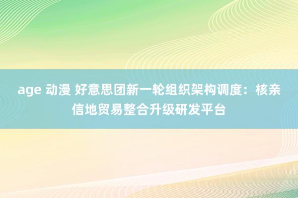 age 动漫 好意思团新一轮组织架构调度：核亲信地贸易整合升级研发平台