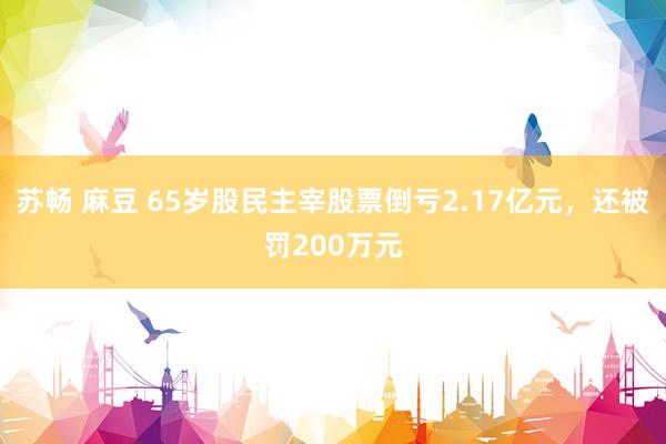 苏畅 麻豆 65岁股民主宰股票倒亏2.17亿元，还被罚200万元