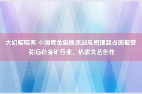 大奶喵喵酱 中国黄金集团原副总司理赵占国被查 弥远在金矿行业，热衷文艺创作