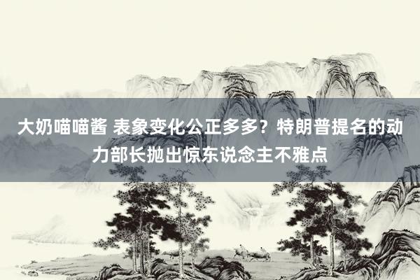 大奶喵喵酱 表象变化公正多多？特朗普提名的动力部长抛出惊东说念主不雅点