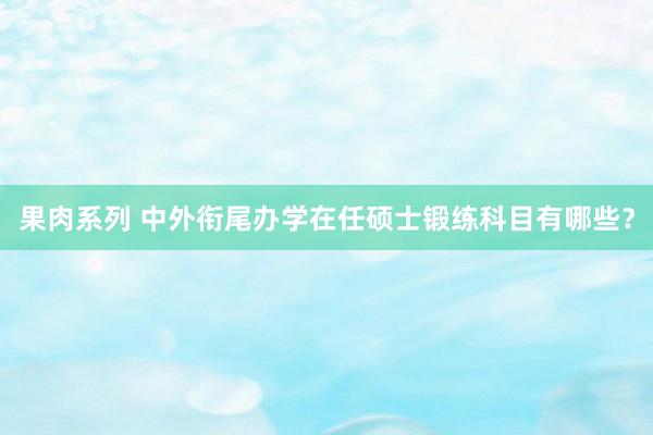 果肉系列 中外衔尾办学在任硕士锻练科目有哪些？