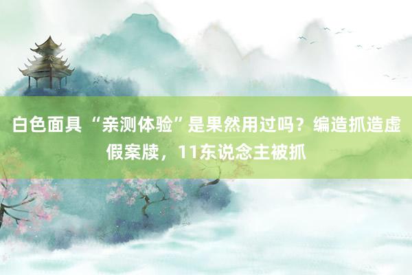 白色面具 “亲测体验”是果然用过吗？编造抓造虚假案牍，11东说念主被抓