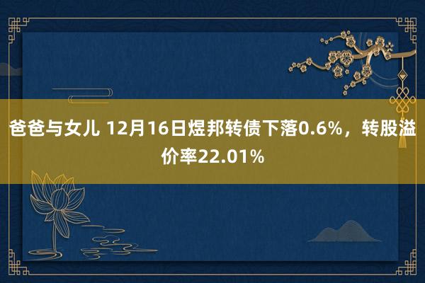 爸爸与女儿 12月16日煜邦转债下落0.6%，转股溢价率22.01%