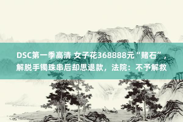 DSC第一季高清 女子花368888元“赌石”，解脱手镯珠串后却思退款，法院：不予解救