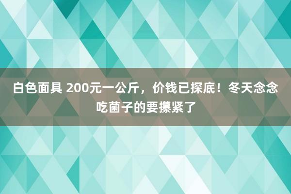 白色面具 200元一公斤，价钱已探底！冬天念念吃菌子的要攥紧了