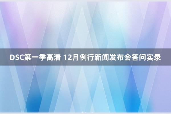 DSC第一季高清 12月例行新闻发布会答问实录