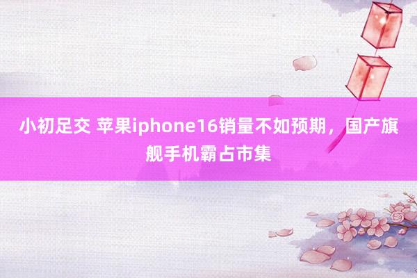 小初足交 苹果iphone16销量不如预期，国产旗舰手机霸占市集