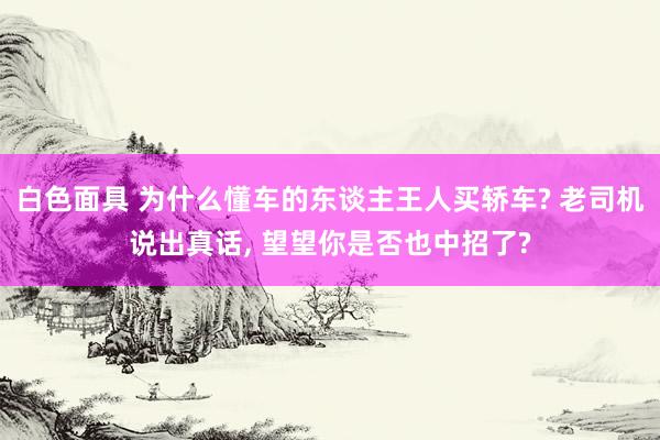 白色面具 为什么懂车的东谈主王人买轿车? 老司机说出真话， 望望你是否也中招了?