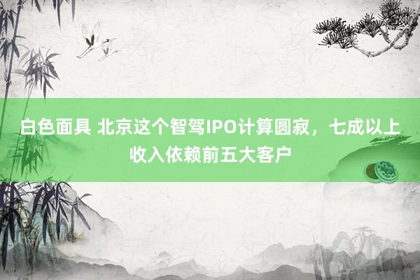 白色面具 北京这个智驾IPO计算圆寂，七成以上收入依赖前五大客户
