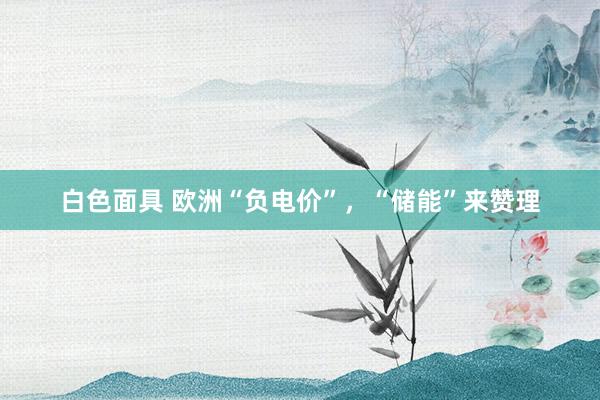 白色面具 欧洲“负电价”，“储能”来赞理
