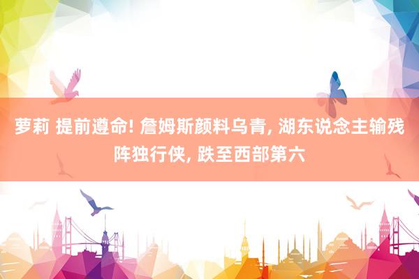 萝莉 提前遵命! 詹姆斯颜料乌青， 湖东说念主输残阵独行侠， 跌至西部第六