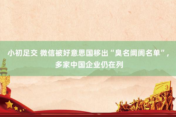 小初足交 微信被好意思国移出“臭名阛阓名单”， 多家中国企业仍在列