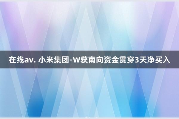 在线av. 小米集团-W获南向资金贯穿3天净买入