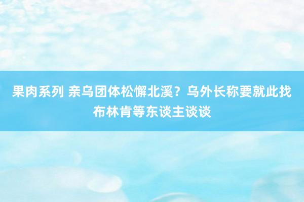 果肉系列 亲乌团体松懈北溪？乌外长称要就此找布林肯等东谈主谈谈