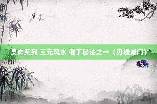 果肉系列 三元风水 催丁秘法之一（刃禄城门）
