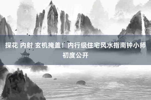 探花 内射 玄机掩盖！内行级住宅风水指南钟小师初度公开