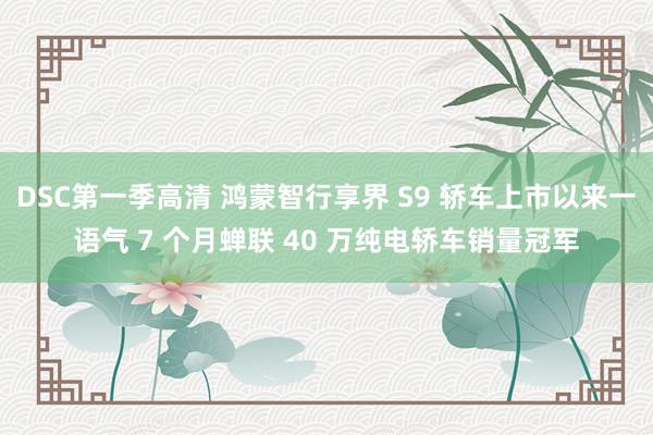 DSC第一季高清 鸿蒙智行享界 S9 轿车上市以来一语气 7 个月蝉联 40 万纯电轿车销量冠军