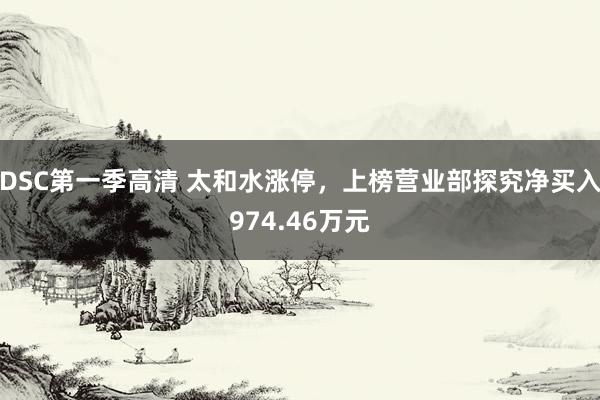 DSC第一季高清 太和水涨停，上榜营业部探究净买入974.46万元