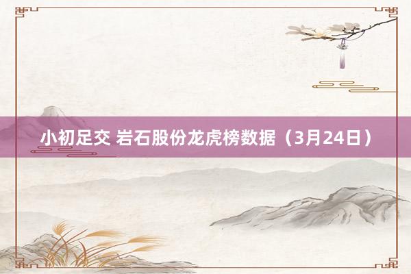 小初足交 岩石股份龙虎榜数据（3月24日）