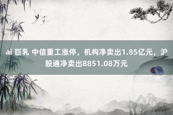 ai 巨乳 中信重工涨停，机构净卖出1.85亿元，沪股通净卖出8851.08万元