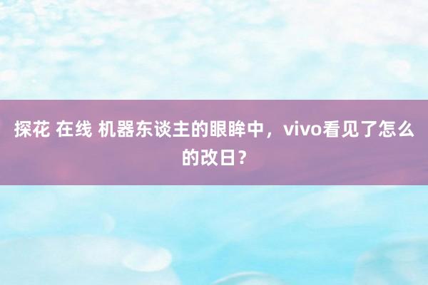 探花 在线 机器东谈主的眼眸中，vivo看见了怎么的改日？