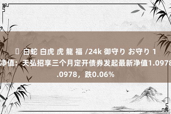 ✨白蛇 白虎 虎 龍 福 /24k 御守り お守り 1月13日基金净值：天弘招享三个月定开债券发起最新净值1.0978，跌0.06%