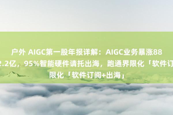 户外 AIGC第一股年报详解：AIGC业务暴涨88.5%营收2.2亿，95%智能硬件请托出海，跑通界限化「软件订阅+出海」