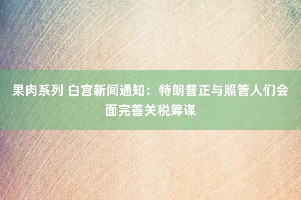果肉系列 白宫新闻通知：特朗普正与照管人们会面完善关税筹谋