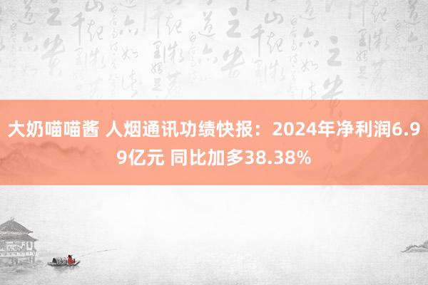 大奶喵喵酱 人烟通讯功绩快报：2024年净利润6.99亿元 同比加多38.38%