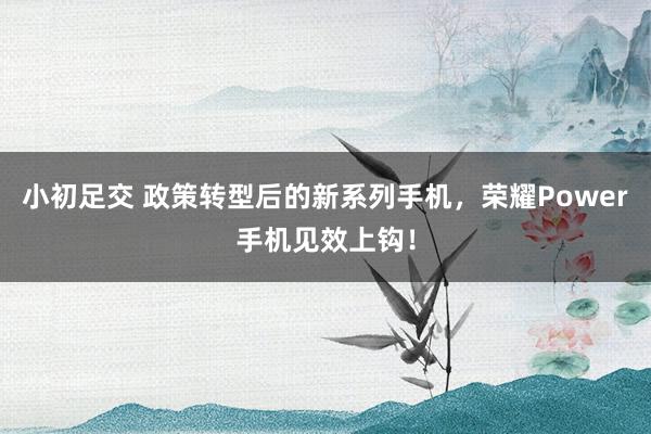 小初足交 政策转型后的新系列手机，荣耀Power手机见效上钩！
