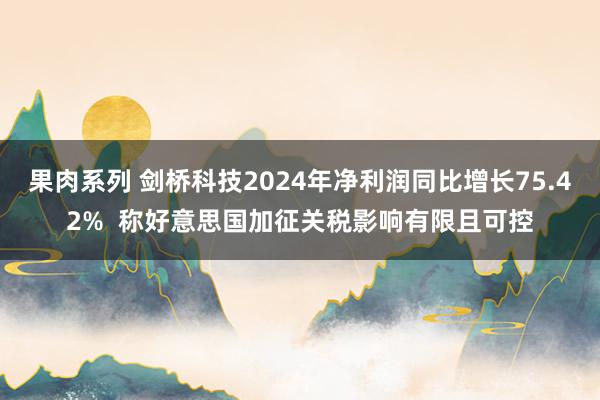 果肉系列 剑桥科技2024年净利润同比增长75.42%  称好意思国加征关税影响有限且可控
