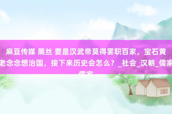 麻豆传媒 黑丝 要是汉武帝莫得罢职百家，宝石黄老念念想治国，接下来历史会怎么？_社会_汉朝_儒家