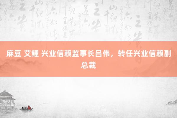 麻豆 艾鲤 兴业信赖监事长吕伟，转任兴业信赖副总裁