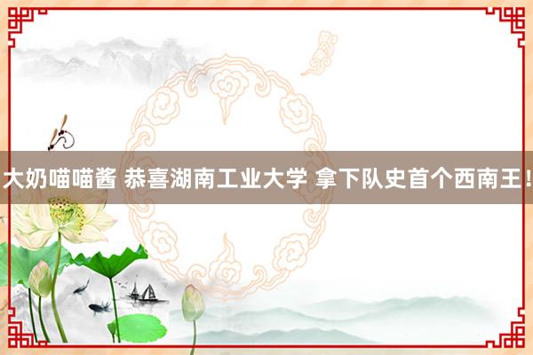 大奶喵喵酱 恭喜湖南工业大学 拿下队史首个西南王！