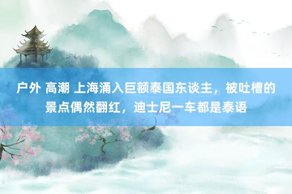 户外 高潮 上海涌入巨额泰国东谈主，被吐槽的景点偶然翻红，迪士尼一车都是泰语