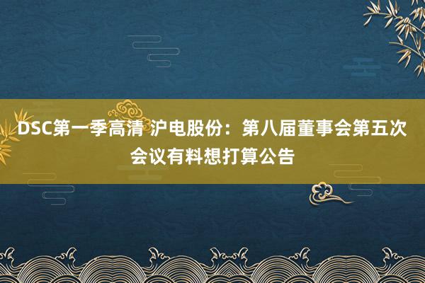 DSC第一季高清 沪电股份：第八届董事会第五次会议有料想打算公告